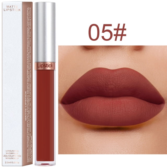 Fiudx Set de Brillo Labial Mate, Kit de Labiales de Larga Duración, Brillo Labial En Vaso Antiadherente, Acabado Aterciopelado, Fórmula Hidratante, Cuidado Labial Delicado, Esencial de Maquillaje Dia