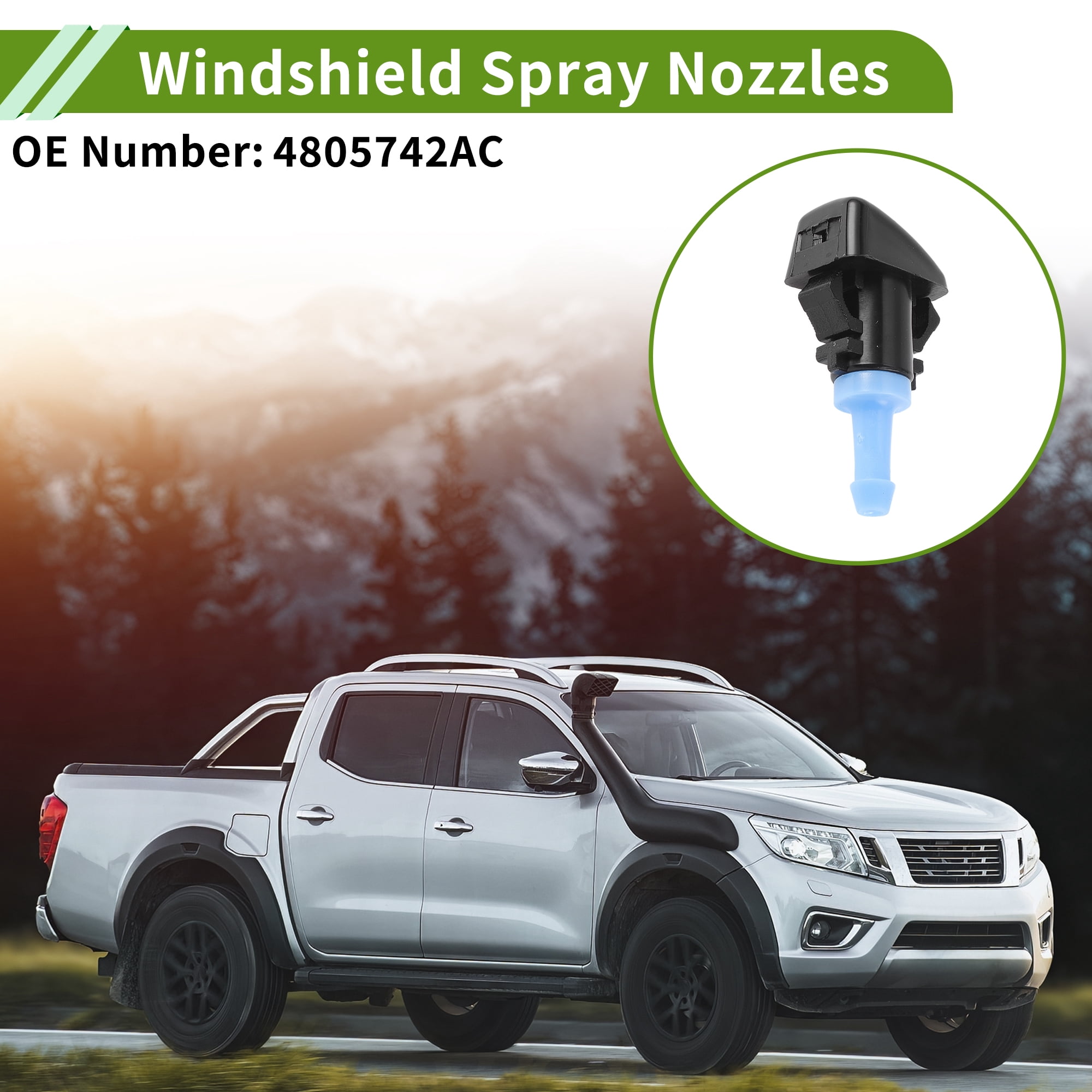 Unique Bargains Windshield Washer Nozzle for Jeep Compass 2007 - 2010 Black Blue