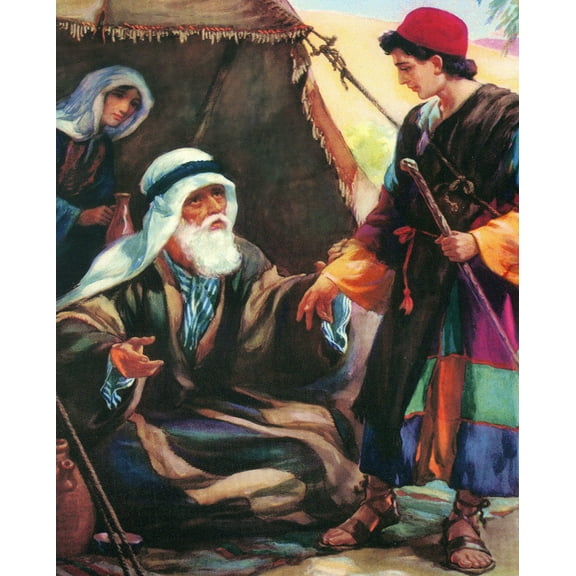 Catholic print picture - Joseph & Coat of Many Color C - 8" x 10" ready to be framed