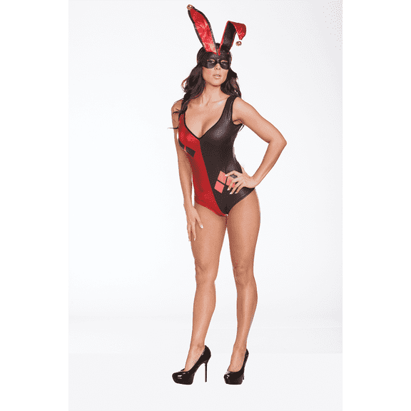 Halloween Wholesalers Harley Bunns Eye Mask & Rabbit Ears (Black & Red)