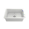 thumbnail image 3 of BOCCHI Sotto Undermount Fireclay 27 in. Single Bowl Kitchen Sink with Protective Bottom Grid and Strainer in Matte White, 3 of 6