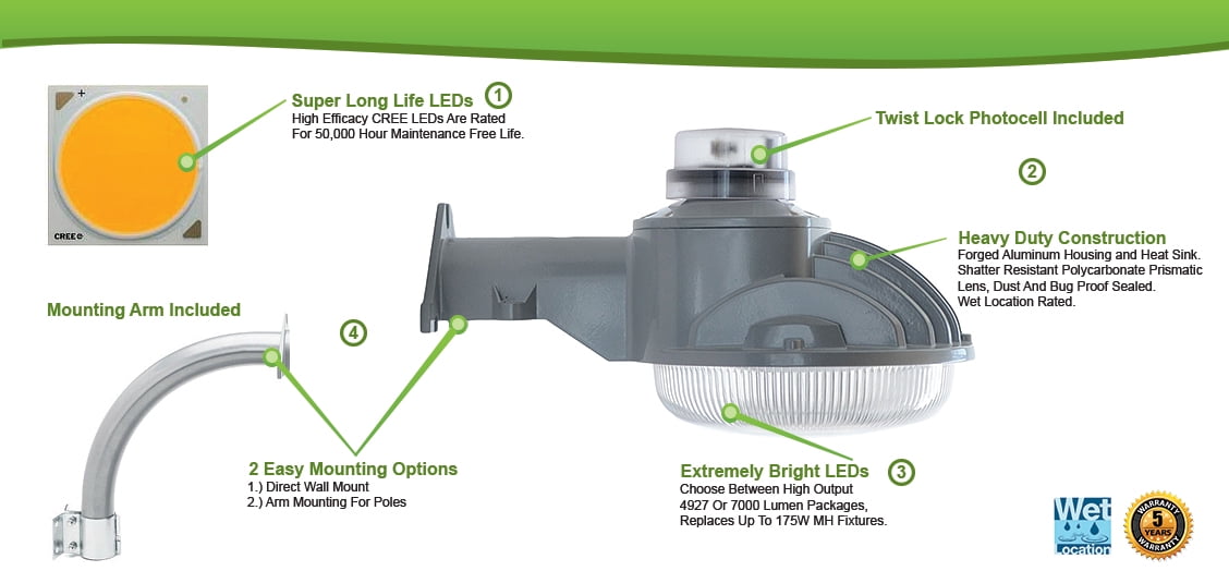 70 Watt Led Dusk To Dawn Light Fixture With Photocell Com