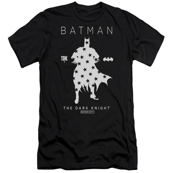 Batman Star Silhouette Premium Canvas T-Shirt Adult Slim Fit 30/1 Black