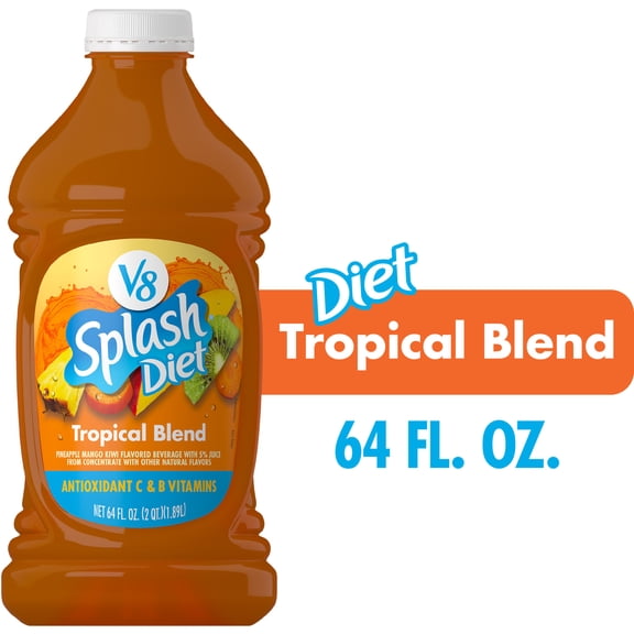 V8 Splash Diet Tropical Blend Flavored Beverage, 64 fl oz Bottle