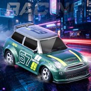 KF33 1:64 Scale Desktop RC Drift Car, 2.4G 4WD Full-Proportional Drift Racing Car with Roadblocks, Gun-Style Controller & High/Low Speed Switching for Teens & Adults - RTR