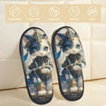 thumbnail image 2 of Fotbe Exotic Blue Cat Pattern Women's Fuzzy Slippers Plush Slippers Fluffy Winter House Shoes Indoor and Outdoor-Medium, 2 of 8