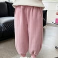 thumbnail image 5 of Godderr Kids Toddler Girls Fleece Sweatpants Baby Fall Jogger Pants Winter Thick Warm Active Pants Solid Warm Casual Pants,Sizes 1T-9T, 5 of 7