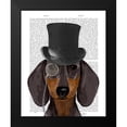 thumbnail image 2 of Fab Funky 12x14 Black Modern Framed Museum Art Print Titled - Dachshund, Formal Hound and Hat, 2 of 5