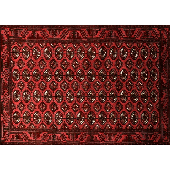 Ahgly Company Indoor Rectangle Oriental Orange Industrial Area Rugs, 2' x 3'