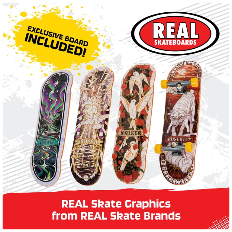 Tech Deck, Ultra DLX Fingerboard 4-Pack, Real Skateboards, for