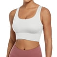 thumbnail image 1 of PEASKJP Basic Bra for Women Medium Support Yoga Bra with Removable Cups, White M, 1 of 4