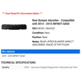 thumbnail image 2 of Rear Bumper Absorber - Compatible with 2014 - 2015 INFINITI QX60, 2 of 2