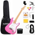 thumbnail image 1 of Guitarra Electrica AUDIOTEK con Amplificador 9V Y 5A Accesorios Incluidos Pua Correa Cable de Conexión Barra de Tremolo Herramienta de Ajuste Guitarras Musicales, 1 of 7