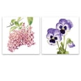 thumbnail image 2 of wall26-2 Panel Square Canvas Wall Art - Watercolor Style Pink and Purple Flowers on The Branch - Giclee Print Gallery Wrap Modern Home Art Ready to Hang - 12"x12" x 2 Panels, 2 of 4
