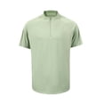 thumbnail image 7 of VSSSJ Men's Quarter Zip Pullover Shirt Quick Dry Short Sleeve Mock Neck Golf Shirts Breathable Workout Athletic Running Fishing T-Shirts Green XXXL, 7 of 7