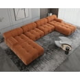 thumbnail image 4 of Sdorens Sectional Sofa,U-Shaped Modular Couch with Ottomans,Modern Velvet Sofa Set for Living Room,Orange, 4 of 12