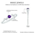 thumbnail image 6 of Rosec Jewels Amethyst Promise Ring with Diamond for Women, Beaded Leaf Ring - AAA Grade, 18K White Gold, US 5.00, 6 of 9
