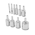 thumbnail image 1 of Hole Saw Set, High Temperature  Accurate Notched Cutting Edge 10Pcs Nickel Plated Process Alloy  Drill Bits  For Glass For Marble, 1 of 8