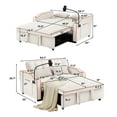 thumbnail image 5 of Aukfa Pull Out Sofa Bed, Convertible Loveseat Sleeper Sofa Couch with USB Port, Cup Holders and Swivel Phone Holder, Beige, 5 of 8