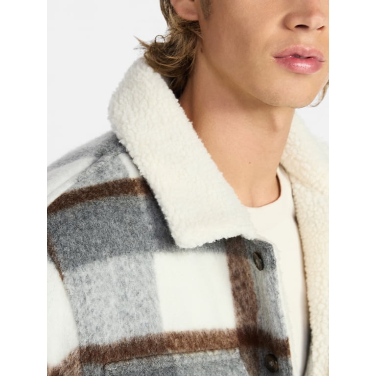No Boundaries High-Pile Fleece Lined Plaid Overshirt photo 4
