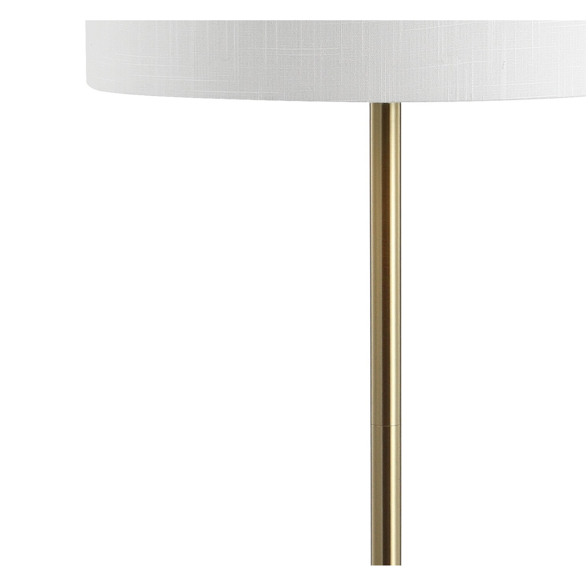 JONATHAN Y Charles 59" Metal/Glass LED Side Table and Floor Lamp, Brass