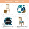 thumbnail image 4 of Blue Pioneer Flower Seat Covers for Dining Room Chairs Set Of 4,Stretch Printed Washable Chair Seat Cover with Elastic Ties and Button,Removable Waterproof Couch Cushion Covers, 4 of 6