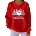 thumbnail image 3 of Yteetum Chandails en Molleton de Noël pour Femmes, Col Rond, Tricot Côtelé, Chandail Sans Capuche, Imprimé Graphique, Manches Longues, 3 of 4