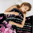 thumbnail image 3 of Mother Day Blanket, Rose Blanket Throw Gifts for Mom, Soft Lightweight Rose Butterfly Flannel Blanket, Black Cozy Fuzzy Plush for Mom Birthday Gift from Daughter Son, Couch, Bed, Chair, 50"x60", 3 of 6