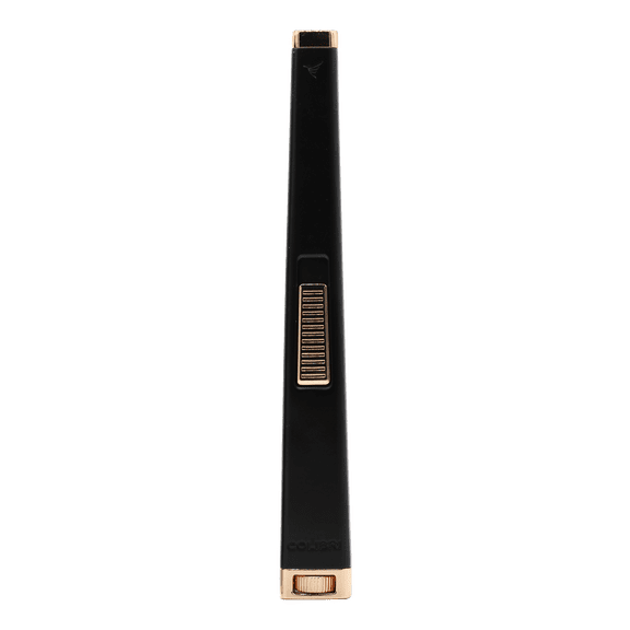 Colibri Aura 10mm Flat Flame Lighter - Elegant and Windproof with Refillable Butane, Ideal for Cigars & Candles, with Single-Action Ignition (Matte Black   Rose)