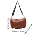 thumbnail image 3 of Bolso PU Cuero Moda Sling Correa Ajustable Mujer Messenger Marrón, 3 of 9