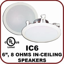 8 Ohms In-ceiling Speaker 6.5 Inch