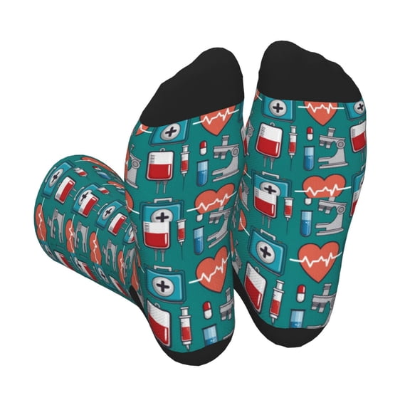 Vsdgher Medical Elements Unisex Crew Socks Lightweight Breathable Ventilation Ankle Socks, Mid-calf socks for Daily