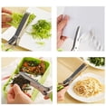 thumbnail image 3 of Tijeras para hierbas multiusos cocina picadora 5 cuchillas y cubierta de acero inoxidable, 3 of 5