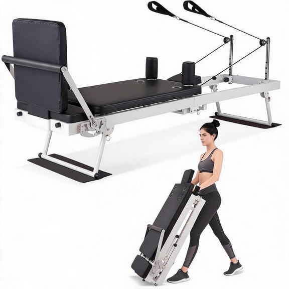 Collapsible Pilates Reformer Machine with Jump Board – Adjustable Resistance, Heavy-Duty Springs & Frame – Full-Body Professional Pilates Equipment for Home & Gym