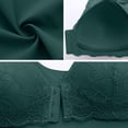 thumbnail image 6 of 2pc Pack Front Closure Bras for Women Adjustable Front Closure Bras Comfort Bra Sleep Bras Everyday Bras Lder Womens Bras Stretch No Underwire Sleep Bras,Green,L, 6 of 7