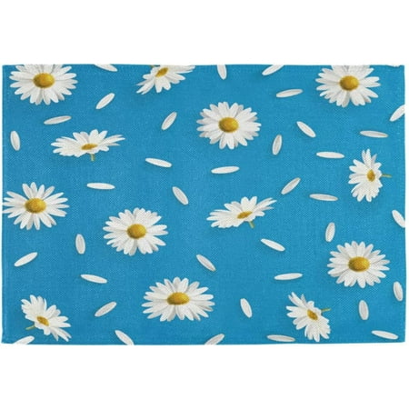 

Hidove Placemats Set of 6 Beautiful White Daisy Chamomile Flowers Heat-Resistant Non-Slip Double Sided Washable Kitchen Dining Table Mats for Kitchen Table Decoration 12 x 18 Inch