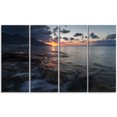 thumbnail image 2 of Dark Mediterranean Beach Dawn - Modern Seashore Canvas Art, 2 of 3