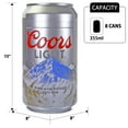 thumbnail image 6 of Coors Light 8 Can Portable Mini Fridge w/ 12V DC and 110V AC Cords, 5.4L (5.7 qt) Beer Can Shaped Personal Cooler, Silver, Travel Fridge for Beer, Snacks, Lunch, Drinks, Home, Office, Bar, Dorm, RV, 6 of 12