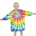thumbnail image 3 of Rainbow Tie Dye Mandala Pattern Blanket Hoodies for Kids 6-13YR Oversize Wearable Blanket Hoodies for Boys Girls Teens, 3 of 7