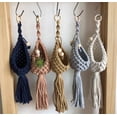 thumbnail image 4 of Odies Air Plants Holders Air Fern Macrame Plant Hanger Indoor Hanging Planter Basket for Tillandsias Display Air Plant Stand, Boho Home Decoration Gift Idea,Blue,15.7 Inch, 4 of 7