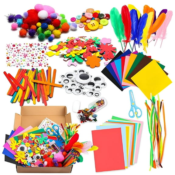 CCOCC 1000 Pcs Kids Art Supplies,Art Craft Kit for Children,Arts and Crafts for Parent-Child Activity Classroom