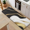 thumbnail image 5 of Black White Gold Marble Pattern Kitchen Rug Mat,Kitchen Runner Rugs Non Skid Washable,Decorative Kitchen Floor Mats for Kitchen,Sink,Laundry,17"x47.2", 5 of 7