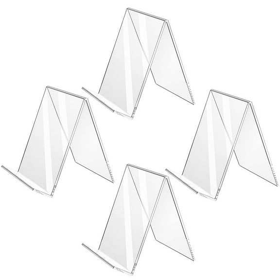 WHAMVOX 4 Pcs Acrylic Bookshelf Large Sign Holders Display Stand Easel