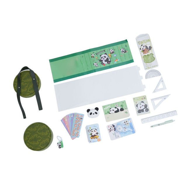 Panda Tema Tema Pagerería Set, Panda Tema Pageería Set Seuvenir Fun PVC PLASCAL LINDA PARA VACACIONES PARA ESTUDIENTES