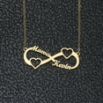 thumbnail image 2 of Vakki 18K Gold Plated Personalized Infinity Double Heart Necklace Customized Any 2 Names Infinity Nacklace, 2 of 5