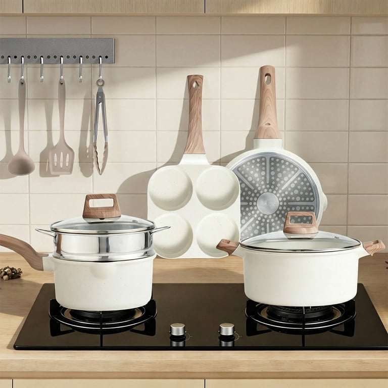 EDX 25-Piece Non-Stick Ceramic Granite Cookware Set with Stay-Cool