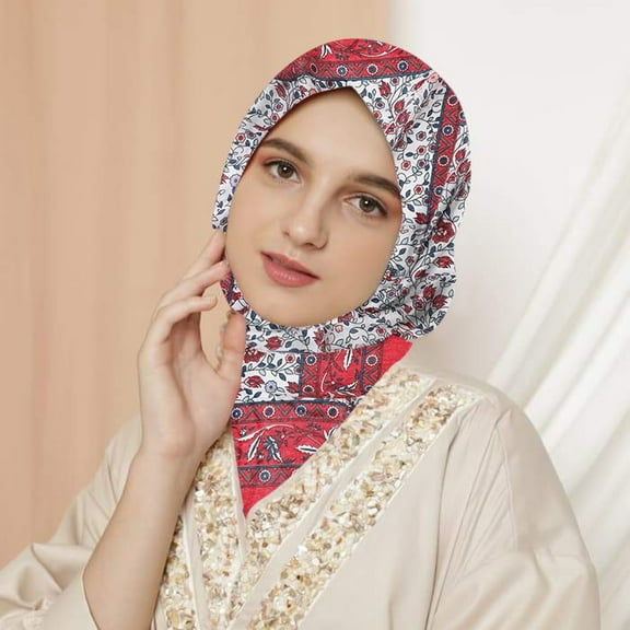 Weikingp Clearance! Silk Scarf Lady Bandanas Neck Scarf Floral Scarf Shawl Folk-Custom Travel Vintage Wrap Scarf Women for Islam Scarfs Printing Women Wrap Head Hair Neckerchief Muslim Silk Scarves A