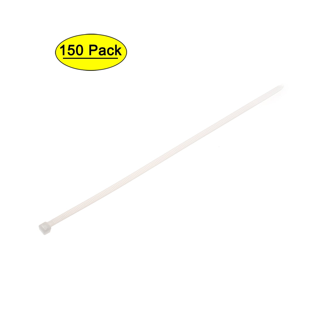 10 Inch x 0.11 Inch White Cable Zip Ties Self-Locking Nylon Tie Wraps 150 Pack