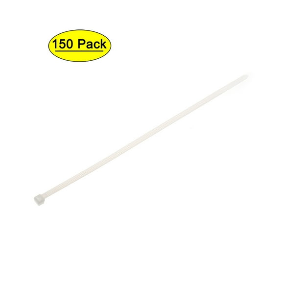 Uxcell 9.84" x 0.11" White Cable Zip Ties Self-Locking Nylon Tie Wraps 150 Pack