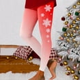 thumbnail image 2 of NIEWTR Womens Christmas Warm Leggings Leggings for Women Comfortable Workout Out Leggings Christmas Print Color Block(Watermelon Red,S), 2 of 5